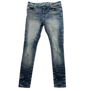 Renggli Denim Jeans Womens Size 36 Skinny Fit Stretch Button Fly 5 Pockets Blue